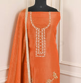 Glass Shimmer Orange Unstitched Suit
